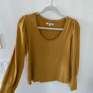 COPY - Madewell mustard blouse shoulder sweater